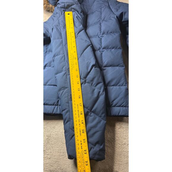 Eddie Bauer Goose‎ Down Blue Hooded Fur Winter Parka Coat Size Small - Picture 6 of 9